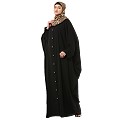 Front open Kaftan with fashionable buttons- Black